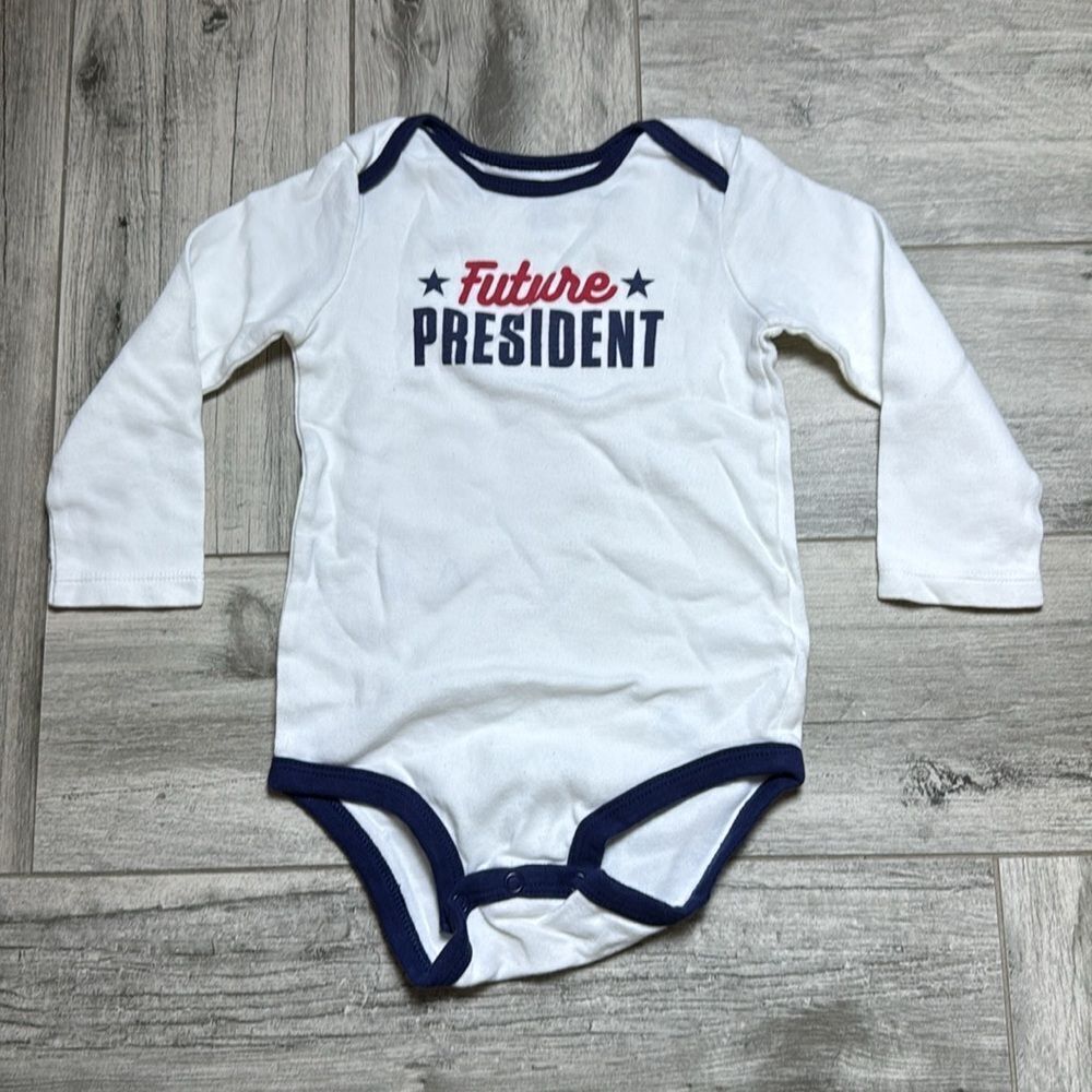 Carter's Baby Boys Future President Long Sleeve Single Bodysuit Ivory Size 24M